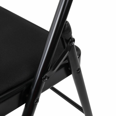 Стул складной BRABIX «Golf Plus CF-003 КОМФОРТ», чёрный каркас, чёрная ткань