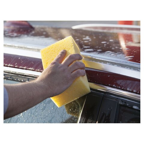 Губка XXL для мытья автомобиля и уборки, 21×11х6.5 см, ПОЛИУРЕТАНОВАЯ, плотность 18 кг/м3, YORK