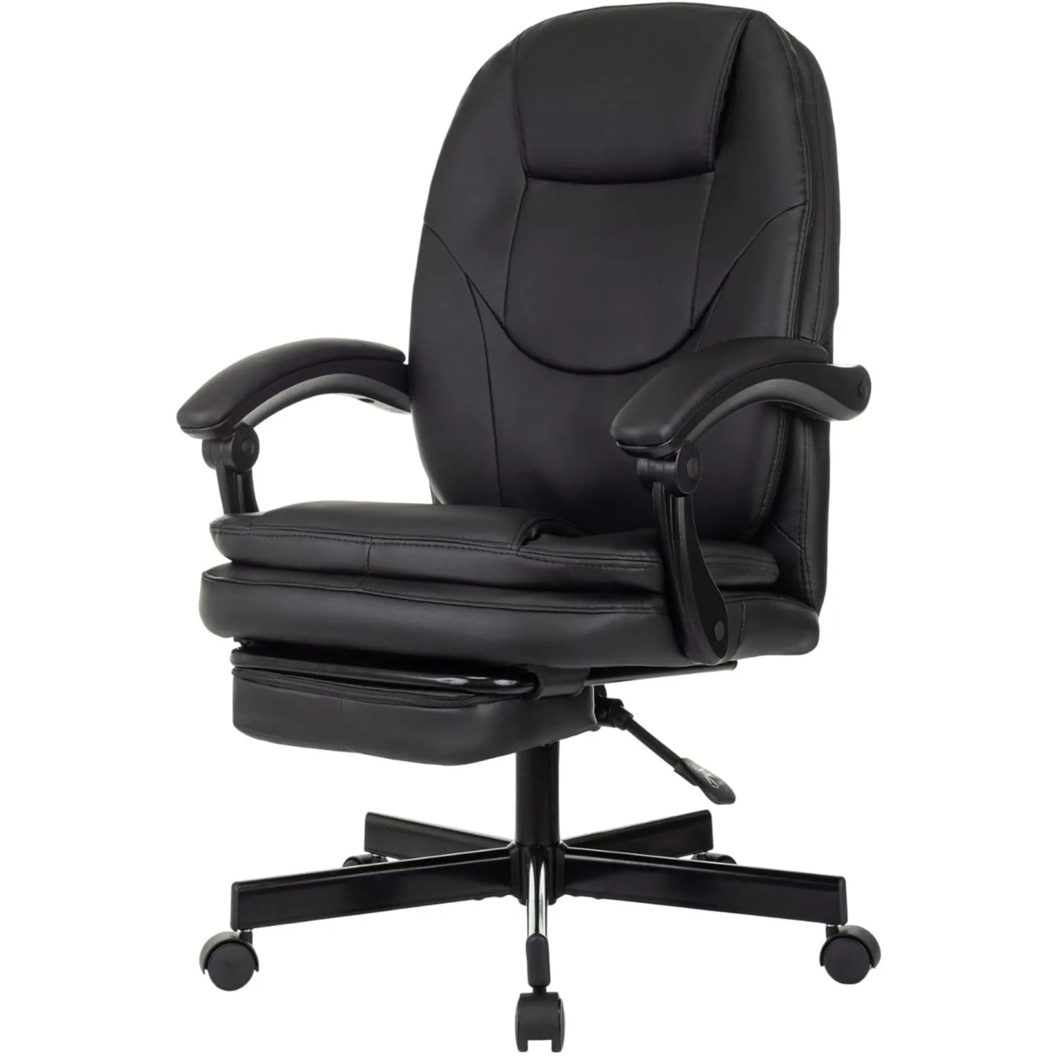 превью Кресло для руководителя Easy Chair 668 эргономичное чёрное (экокожа, металл)