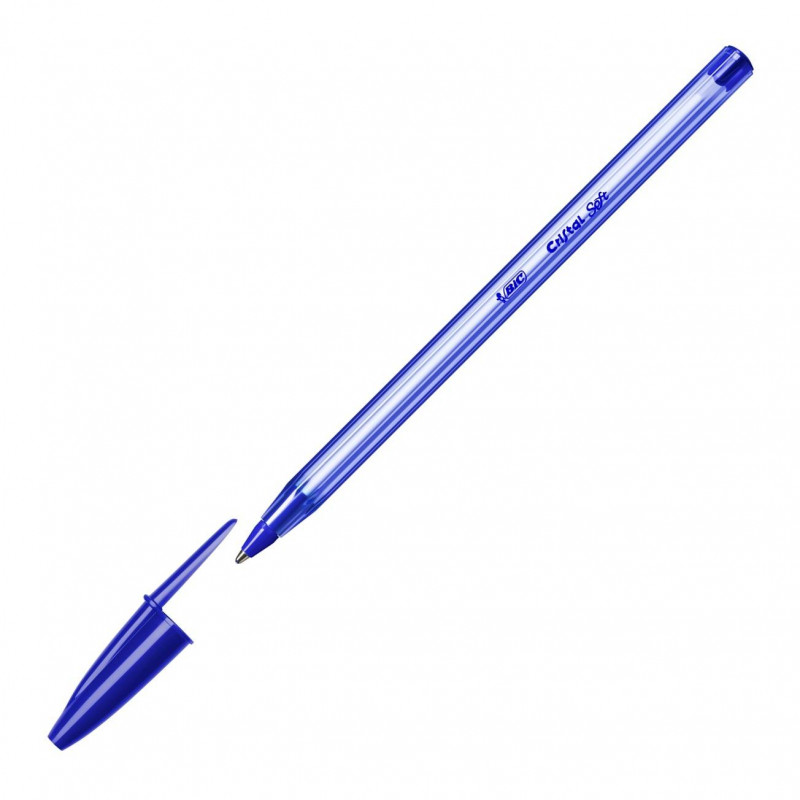 Ручка шариковая одноразовая неавтоматическая Bic Cristal Soft синяя (толщина линии 0.35 мм)
