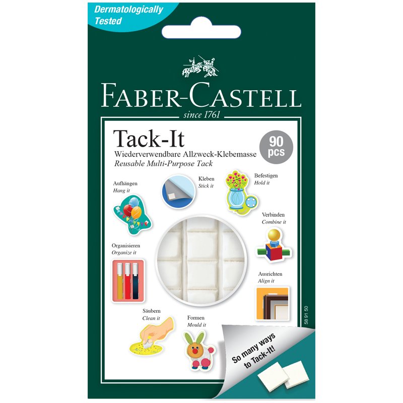 превью Масса для приклеивания Faber-Castell «Tack-It», 90 кубиков, 50г., картон. уп., европодвес