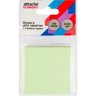 Стикеры Attache Economy 51×51 мм пастельный зеленый (1 блок, 100 листов)