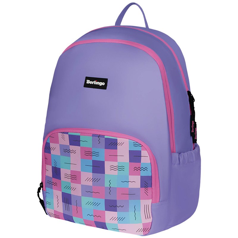 превью Рюкзак Berlingo Light «Squares» 39.5×28×16см, 2 отделения, 3 кармана, уплотненная спинка