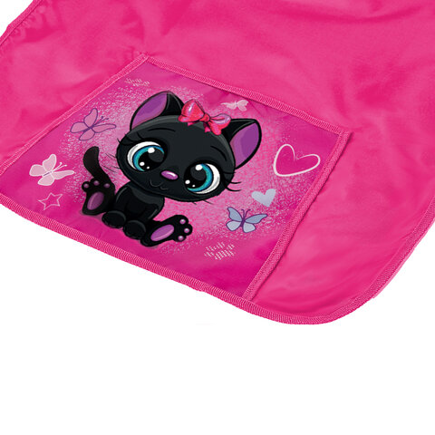 Фартук с нарукавниками для уроков труда ПИФАГОР, 1 карман, 46×54 см, «Black kitten»