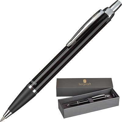 Ручка шариковая автоматическая Legraf Rouan,0.5 мм, син, серебр/черн корп IM