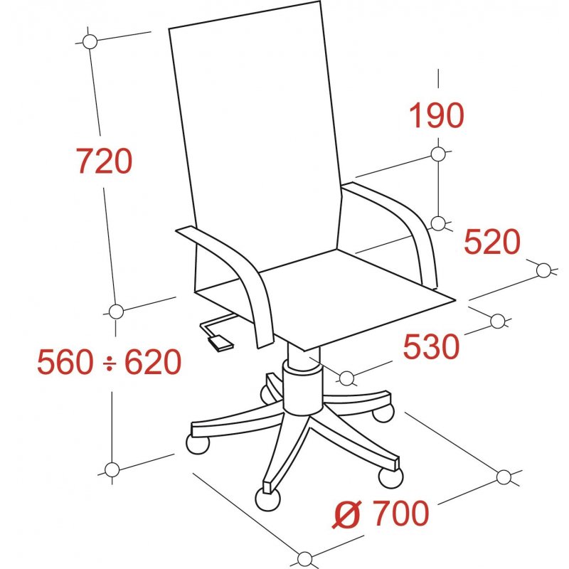 Кресло офисное Easy Chair 641 черное/серое (искусственная кожа/пластик)