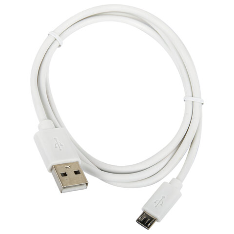 Кабель белый USB 2.0-micro USB, 1 м, SONNEN, медь, для передачи данных и зарядки