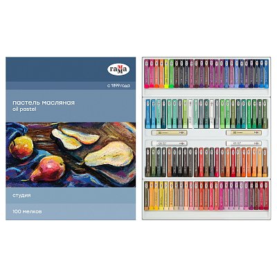 Пастель масляная Гамма «Студия», 100 мелков, картон. упак. 