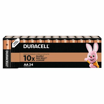 Батарейки КОМПЛЕКТ 24шт, DURACELL Basic ОРИГИНАЛ, АА (LR6.15А), алкалиновые, пальчико