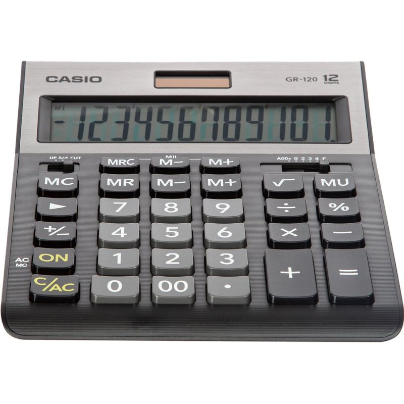 Калькулятор настольный Casio GR-120-W-EP 12-разрядный черный