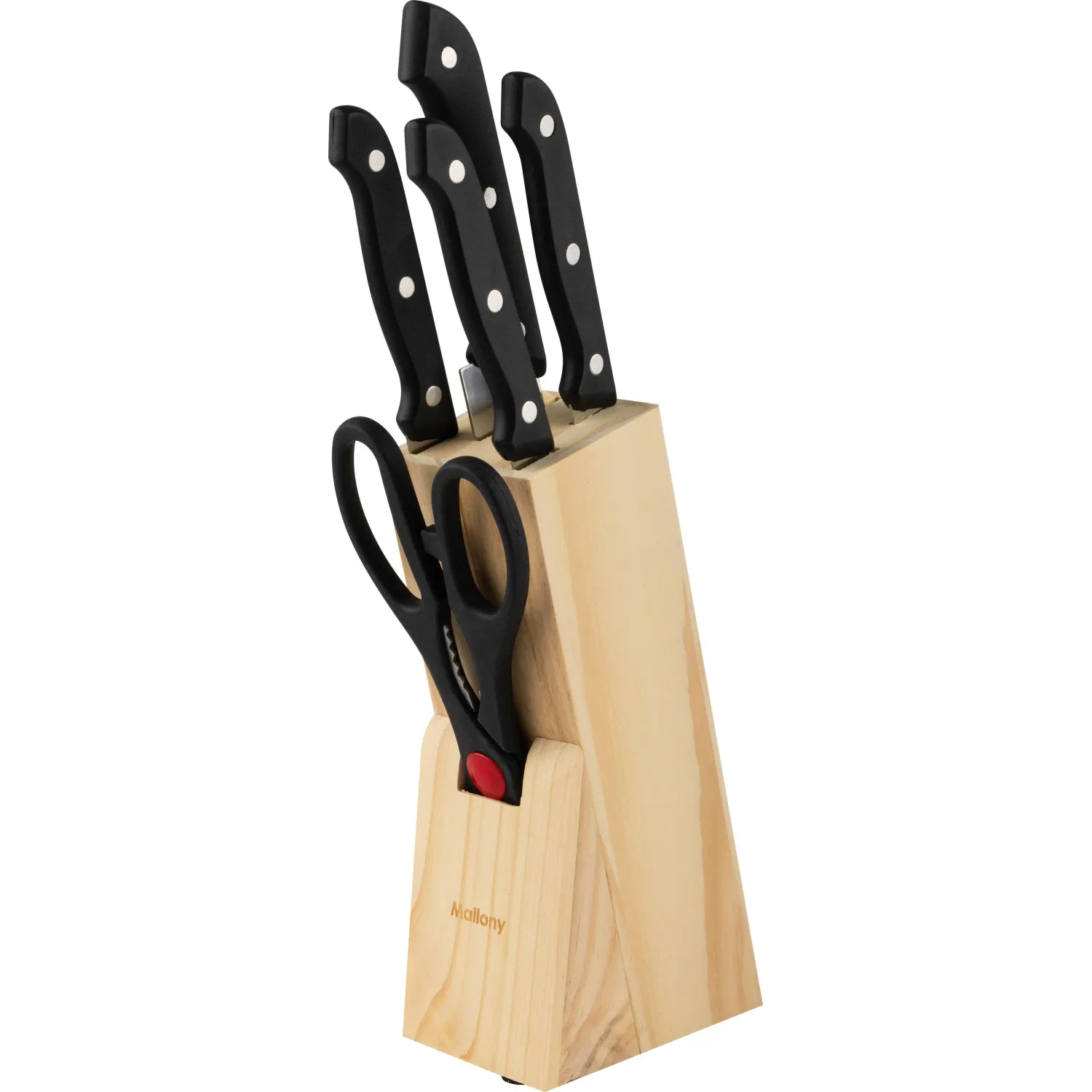 превью Набор ножей из нерж. стали 6 пр, ручка пластик, модель MAL-S02B