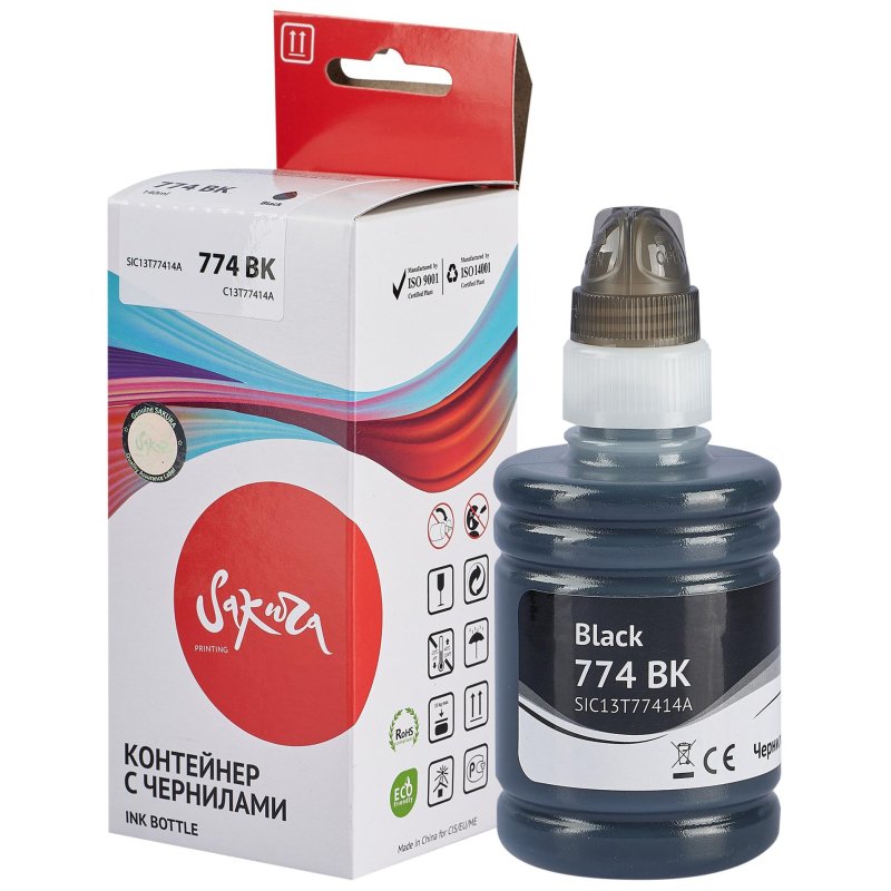 превью Чернила Sakura C13T77414A (774 BK) пиг. чер.140мл. для Epson M100/M200/L605