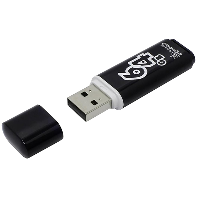 Флеш-память SmartBuy Glossy 64 Gb USB 2.0 черная