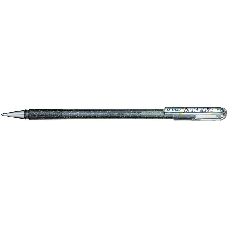 превью Ручка гелевая Pentel Hibrid Dual Metallic 0.55 мм хамелеон серебро