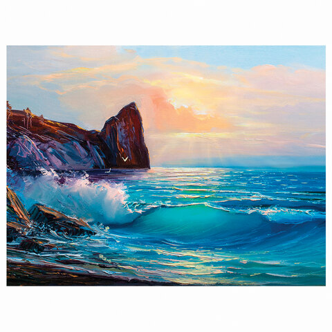 Картина стразами (алмазная мозаика) 60×80 см, ОСТРОВ СОКРОВИЩ «Море», без подрамника