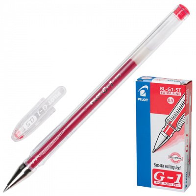 Ручка гелевая PILOT BL-G1-5T красная 0,3мм