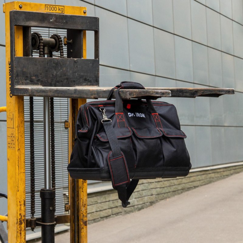 Сумка для инструмента с пластиковым дном с ремнем 51×26х39 Dr. IRON (DR1029)
