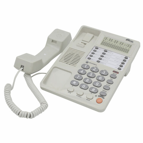 Телефон RITMIX RT-495 white, АОН, спикерфон, память 60 ном., тональный/импульсный режим, белый