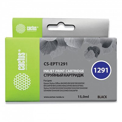 Картридж струйный CACTUS совместимый (C13T12914011/21) Stylus B42WD/BX305W/BX625WD и другие, черный