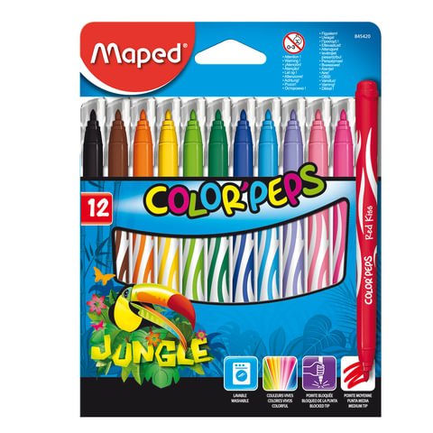 Фломастеры Maped Jungle 12 цветов