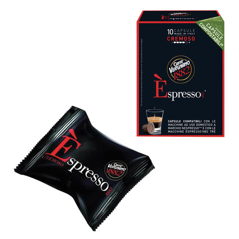Капсулы для кофемашин NESPRESSO, Cremoso, натуральный кофе, 10 шт. х 5 г, VERGNANO
