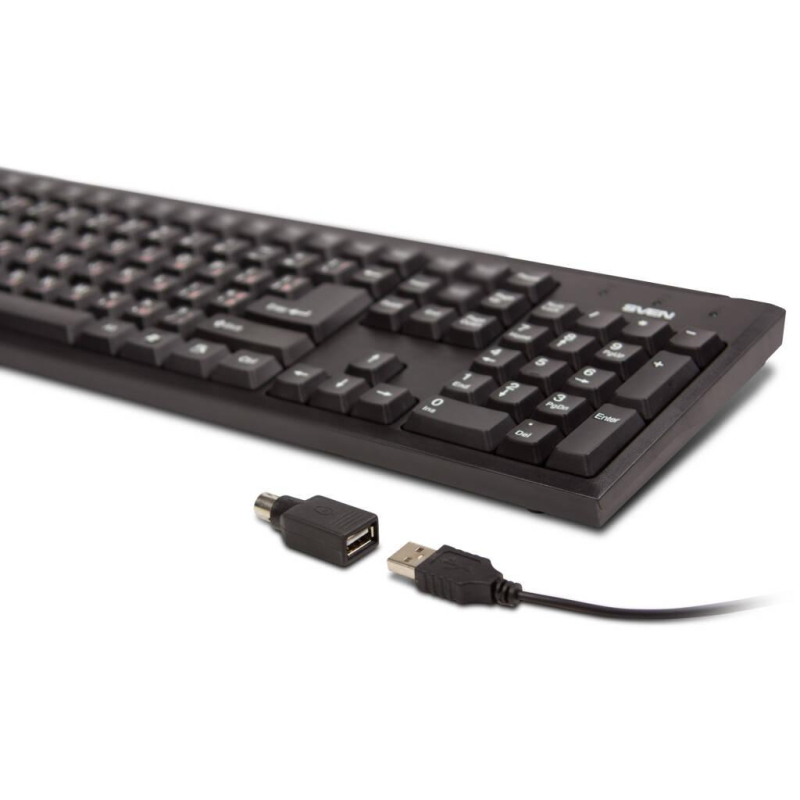 Клавиатура Sven Standard 303 Power USB+PS/2 черная 104 кл. (SV-03100303PU)