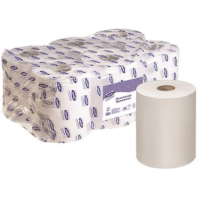 Полотенца бумажные для держателей Luscan Professional в рулонах, 1-слойные (6 рулонов по 300 м)