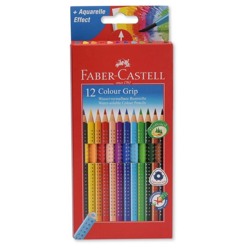 превью Карандаши цветные Faber-Castell grip 12 цветов трехгранные