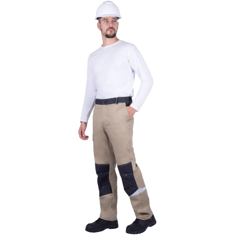 Брюки лет муж ТУРБО SAFETY (Брю405) беж/т-сер (88-92, 170-176)