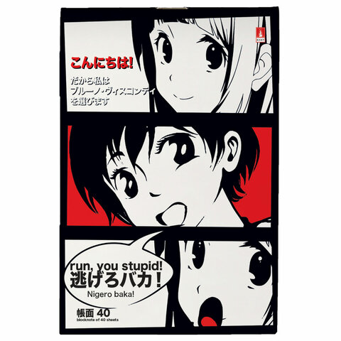 Блокнот МАЛЫЙ ФОРМАТ А6, 40 л, скоба, ламинированный картон, клетка, АЛЬТ, MANGA (4 вида)