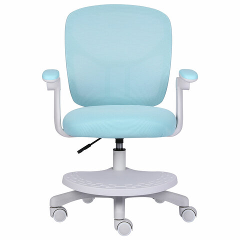 Кресло детское с подставкой для ног BRABIX «Toy MG-205», сетка/ткань TW, голубое