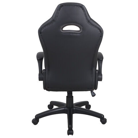 Кресло компьютерное BRABIX «Skill GM-005»откидные подлокотникиэкокожачерное/красное532496