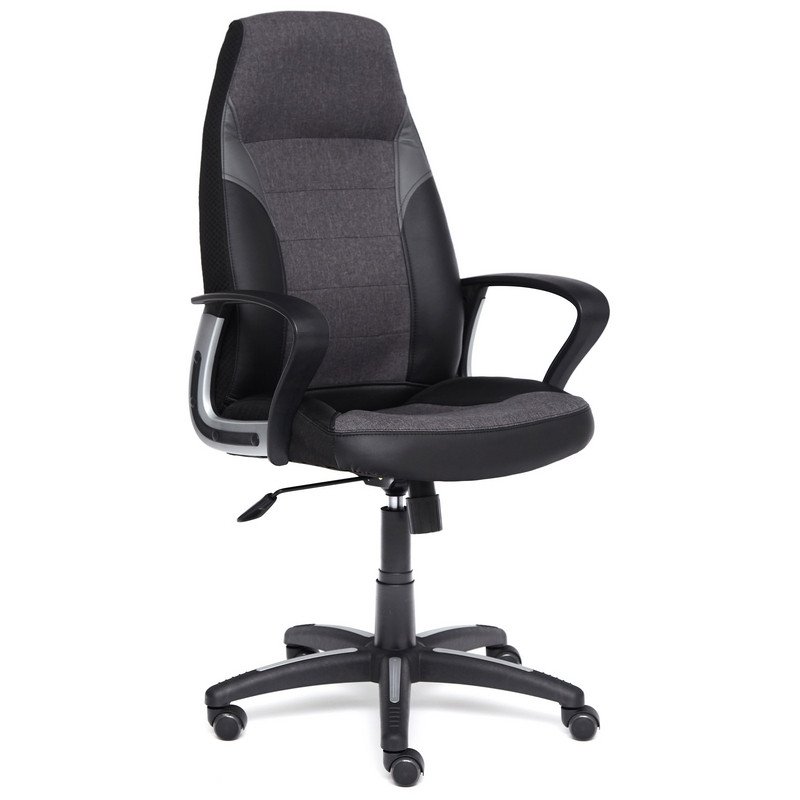 превью Кресло игровое Easy Chair Impreza черное/серое/металлик (искусственная кожа/сетка/ткань/пластик)
