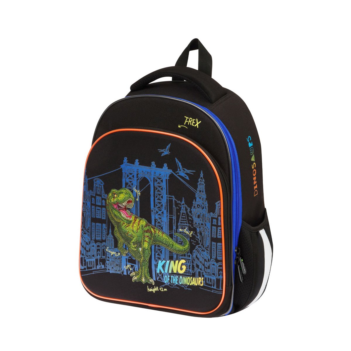 превью Ранец Berlingo Expert Plus «T-Rex style» 37×28×16см, 2 отделения, 2 кармана, анатомическая спинка