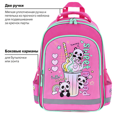 Рюкзак ПИФАГОР SCHOOL, 1 отделение, 3 кармана, «Sweet mood», 38×28×14 см