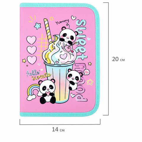Пенал ПИФАГОР, 1 отделение, 2 откидные планки, полиэстер, 20×14 см, «Sweet mood»