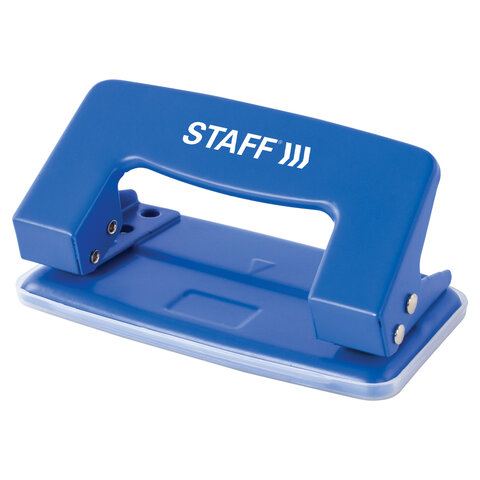 превью Дырокол STAFF, эконом, металлический, на 10 листов, без линейки, синий
