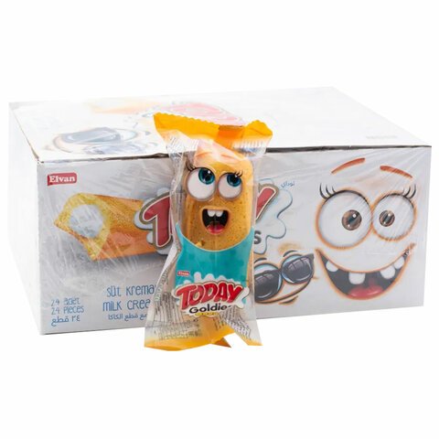 Кекс TODAY «Goldies Mood», с молочным кремом 40 г, ТУРЦИЯ, в шоу-боксе