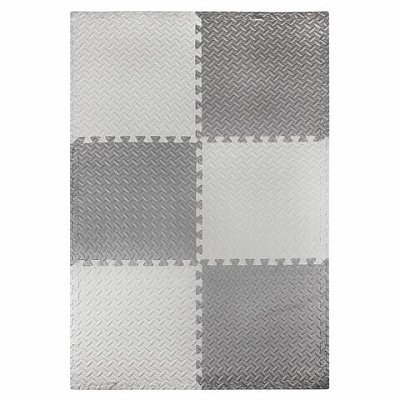 Коврик-пазл напольный 1.5×1 м, 6 шт., 50×50 см, толщина 1 см, серый, светло-серый, ЮНЛАНДИЯ