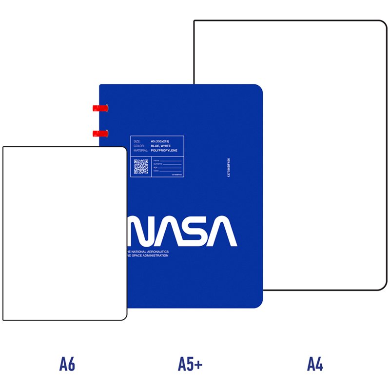 Бизнес-тетрадь А5+, 80л., Berlingo «Ad Astra», клетка, на кольцах, с возм. замены блока, 80г/м2, пластик. обложка 700мкм, линейка-закладка