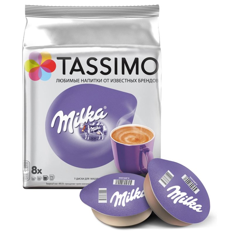 Какао в капсулах JACOBS Milka для кофемашин Tassimo, 8 шт. х 30 г, 8052280 