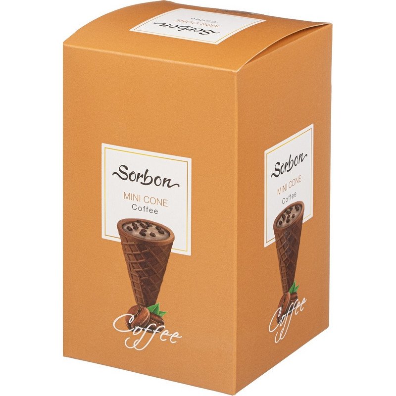 превью Конфеты Sorbon Coffee мини-рожки c хрустящей начинкой 200 г