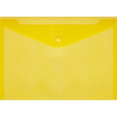 Папка-конверт на кнопке А4 желтая 0.18 мм (10 штук в упаковке)