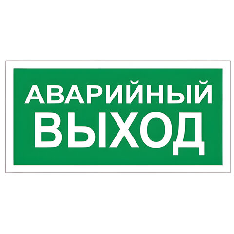 превью Знак вспомогательный «Аварийный выход», прямоугольник, 300×150 мм, самоклейка