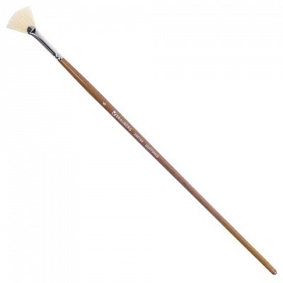 Кисть художественная профессиональная BRAUBERG ART «CLASSIC», щетина, веерная, № 6, длинная ручка