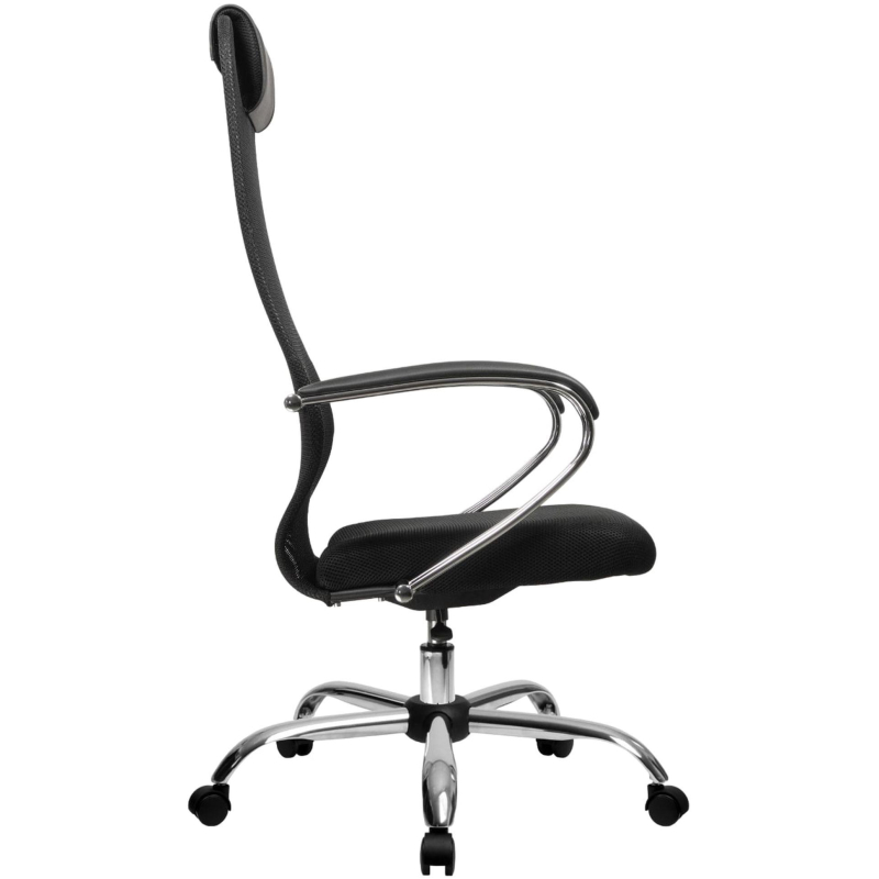 Кресло МТ_EChair 675 TTW сетка/ткань черный, хром