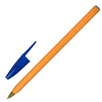 Ручка шариковая STAFF «Basic Orange BP-01», письмо 750 метров, СИНЯЯ, длина корпуса 14 см, узел 1 мм