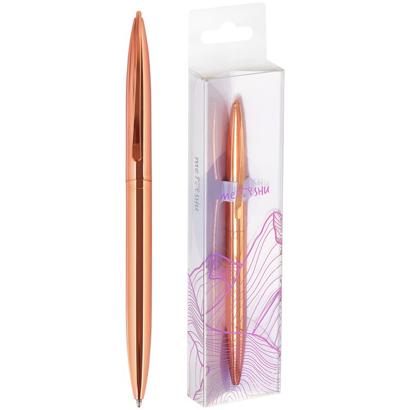 Ручка шариковая автоматическая MESHU «Rose gold» синяя, 1.0мм
