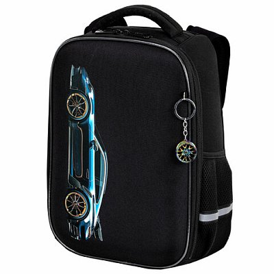 Ранец BRAUBERG LIGHT, 1 отделение, с брелком, Vertical car, 36×26х13 см