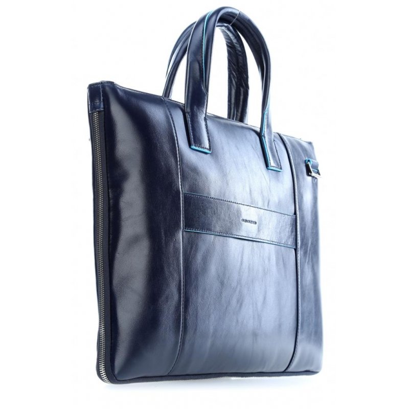 Сумка для документов Piquadro Blue Square из натуральной кожи синего цвета (CA4021B2/BLU2)